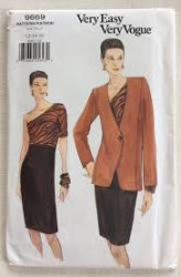 9669 VOGUE SO EZ LINED HIP PANEL JACKET, STRETCH 1 SHOULDER DRESS PATTERN 6-10